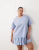 Curve hybrid t-shirt mini dress in washed denim blue