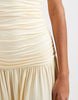 JJXX ruched strapless maxi dress in butter yellow