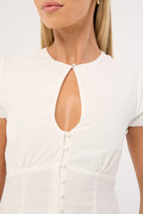 Perfect Stranger Aurora Keyhole Top White