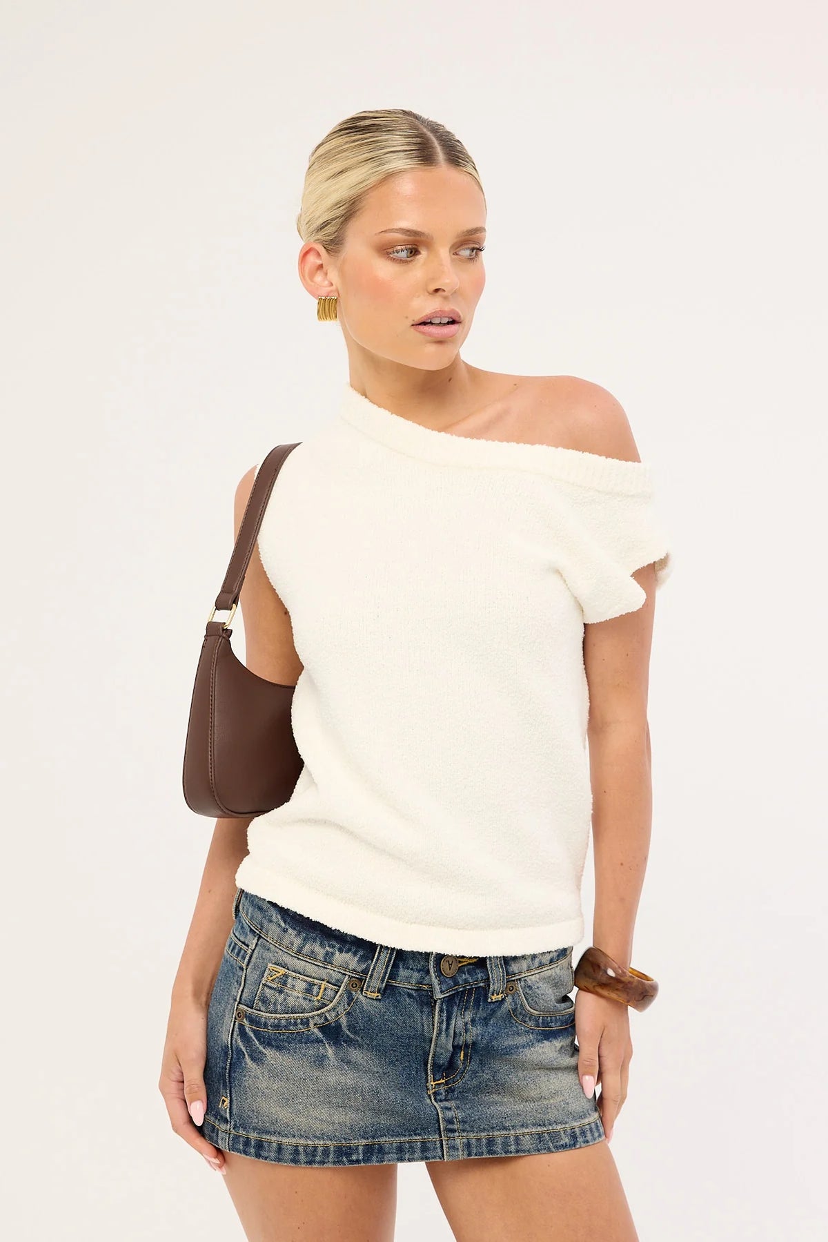 Luck & Trouble Ella Knit Top White