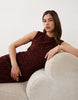 Nobody's Child Cece lace overlay sleeveless midi dress in burgundy