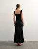 Topshop button front cap sleeve maxi sundress in black
