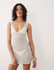 Free Society crochet mini beach dress with low back in ivory