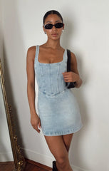 Corset Mini Dress ~ Misty Morning