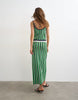 Topshop knit stripe maxi dress in blue and green