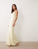 Wanderdoll Rhea cami cup detail sequin maxi dress in lemon