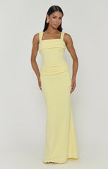 Danielle Maxi Dress ~ Pale Yellow Stretch