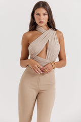 ecru gathered bodysuit