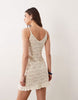 Miss Selfridge strappy crochet mini dress in cream