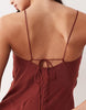 scoop neck bias cut midaxi dress in rust