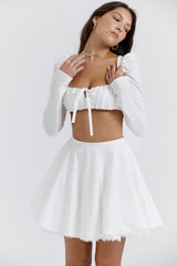 white puff sleeve top