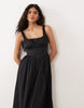 Gina Tricot corset midi dress in black