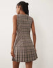 Nobody's Child tailored sleeveless pinafore kilt mini dress in pink plaid