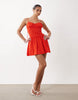broderie cami mini dress in red