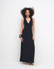 Weekday maxi dress with deep v neck and racer back metal detail in black