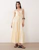Esmée tiered maxi beach dress in butter yellow