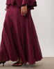 Curve full volume cape maxi dress with godets in berry