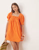 Miss Selfridge eyelet smock dress in orange
