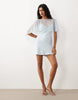 satin chiffon cape layer mini dress in blue