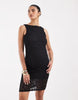 Vero Moda Maternity stretch floral lace sleeveless slash neck mini dress in black