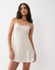 Mango strappy mini dress in cream