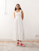 Miss Selfridge broderie milkmaid maxi dress in white