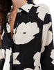 YAS maxi shirt dress in mono floral print