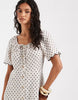 ONLY short sleeve mini dress in white polka dots
