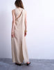 Topshop high neck open back throw-on cupro midi dress in buttermilk