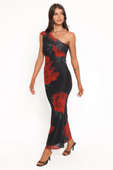Gerri Off Shoulder Maxi Dress - Black Floral