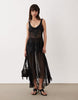 Miss Selfridge appliqué mesh maxi dress in black