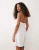 Miss Selfridge broderie halterneck corset mini dress in cream
