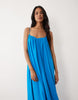 strappy cami maxi trapeze dress in blue