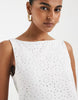 Vero Moda jersey floral broderie sleeveless mini dress in white