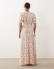 Miss Selfridge Petite button up maxi tea dress in vintage ditsy