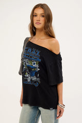 Von Dutch Von Dutch One Shoulder SS Tee Washed Black