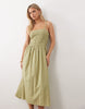Miss Selfridge Petite strappy eyelet midaxi dress in sage