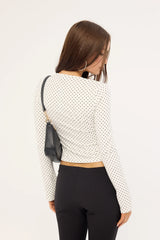 Motel Delano Top White Micro Polka Black