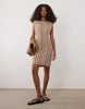 striped crochet mini dress