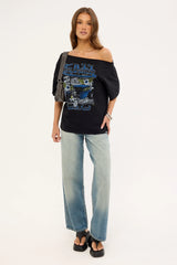 Von Dutch Von Dutch One Shoulder SS Tee Washed Black
