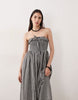 Esmée bandeau maxi beach dress in black & cream gingham