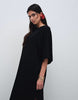 batwing T-shirt midi dress in black