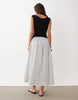 sleeveless scoop neck hybrid maxi dress in mono spot