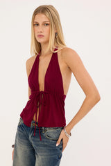 Motel Yiva Top Jersey Burgundy