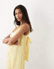 shift mini dress with bow back detail in yellow