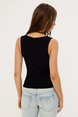 L&t Sharni V Neck Tank Top Black
