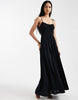 Faith shirred beach maxi sundress in black