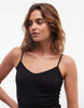 Weekday v neck cami mini dress in black