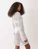 Accessorize crochet long sleeve mini dress in cream