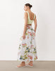 floral printed cut out detail midaxi dress